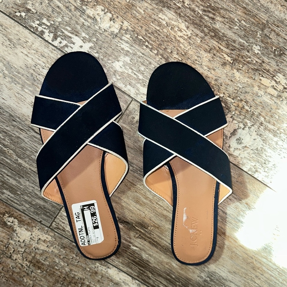 J. Crew Criss Cross Slide Sandals 9